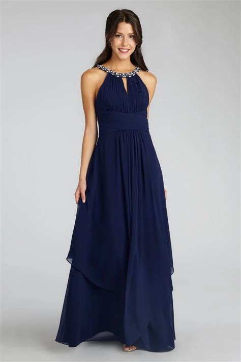 navy blue long dress for wedding